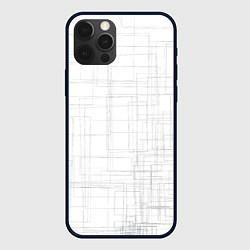 Чехол для iPhone 12 Pro Max Паттерн абстракция хаотичная клетка - crazy square, цвет: 3D-черный