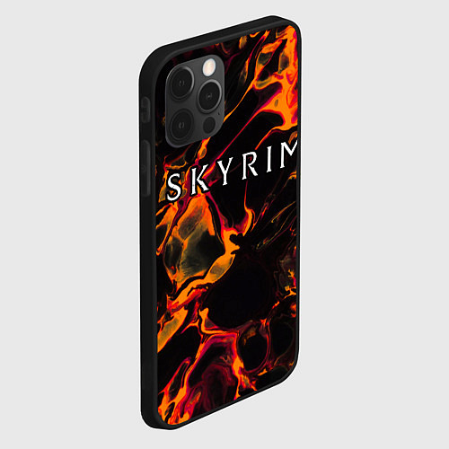 Чехол iPhone 12 Pro Max Skyrim red lava / 3D-Черный – фото 2