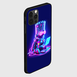 Чехол для iPhone 12 Pro Max Барт Симпсон сидит в лэптопе - нейросеть, цвет: 3D-черный — фото 2