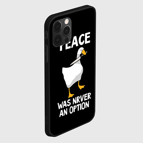 Чехол iPhone 12 Pro Max Белый гусь с кухонным ножом / 3D-Черный – фото 2