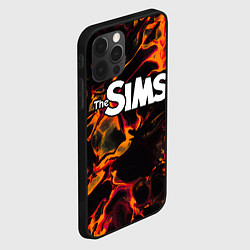 Чехол для iPhone 12 Pro Max The Sims red lava, цвет: 3D-черный — фото 2