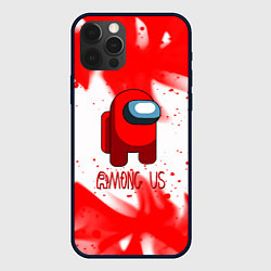 Чехол для iPhone 12 Pro Max Амонг ас красный огонь, цвет: 3D-черный