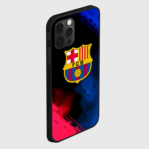 Чехол iPhone 12 Pro Max Barcelona fc club gradient smoke / 3D-Черный – фото 2