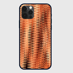 Чехол для iPhone 12 Pro Max Коричневый абстрактные полосы, цвет: 3D-черный