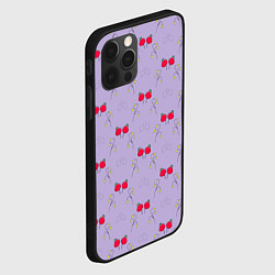 Чехол для iPhone 12 Pro Max Ягоды на сиреневом, цвет: 3D-черный — фото 2