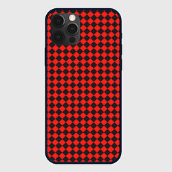 Чехол для iPhone 12 Pro Max Паттерн из квадратов, цвет: 3D-черный