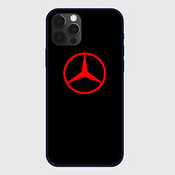 Чехол для iPhone 12 Pro Max Mercedes logo red, цвет: 3D-черный
