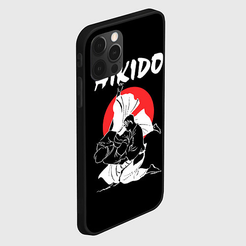 Чехол iPhone 12 Pro Max Айкидо - бросок мастера / 3D-Черный – фото 2