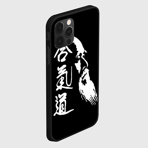 Чехол iPhone 12 Pro Max Морихэй Уэсиба - создатель айкидо / 3D-Черный – фото 2