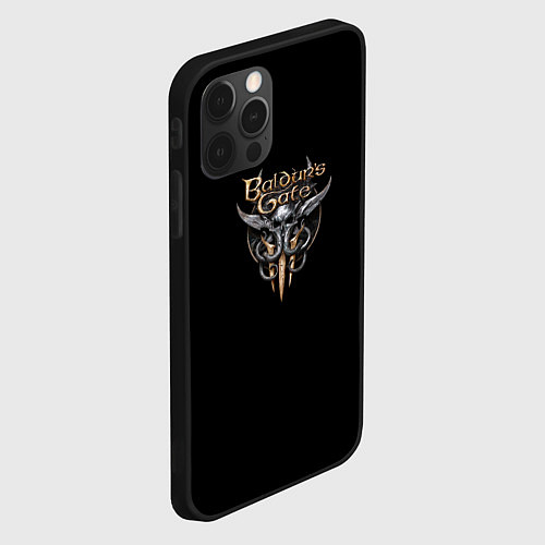 Чехол iPhone 12 Pro Max Baldurs gate logo / 3D-Черный – фото 2