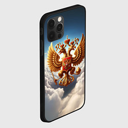 Чехол для iPhone 12 Pro Max Герб России в облаках, цвет: 3D-черный — фото 2