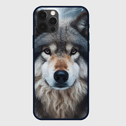 Чехол для iPhone 12 Pro Max Волк в лесу - первый снег, цвет: 3D-черный