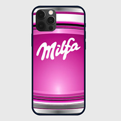 Чехол для iPhone 12 Pro Max Milfa надпись в стиле шоколадки, цвет: 3D-черный