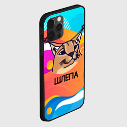 Чехол для iPhone 12 Pro Max Нарисованный кот Шлепа pop art, цвет: 3D-черный — фото 2