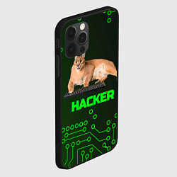 Чехол для iPhone 12 Pro Max Кот Шлепа хакер, цвет: 3D-черный — фото 2