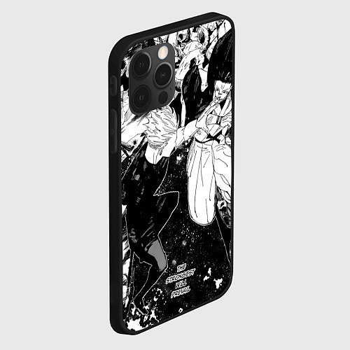 Чехол iPhone 12 Pro Max Годжо против Сукуны - Магическая битва / 3D-Черный – фото 2