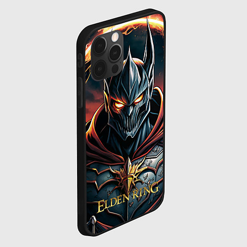 Чехол iPhone 12 Pro Max Elden Ring персонаж темный рыцарь / 3D-Черный – фото 2