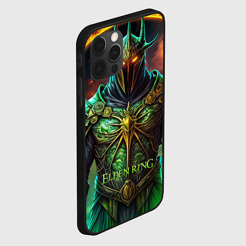 Чехол iPhone 12 Pro Max Elden Ring персонаж темный рыцарь / 3D-Черный – фото 2