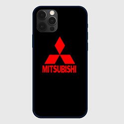 Чехол для iPhone 12 Pro Max Mitsubishi red logo, цвет: 3D-черный