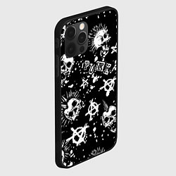 Чехол для iPhone 12 Pro Max Панк черепа - анархия, цвет: 3D-черный — фото 2