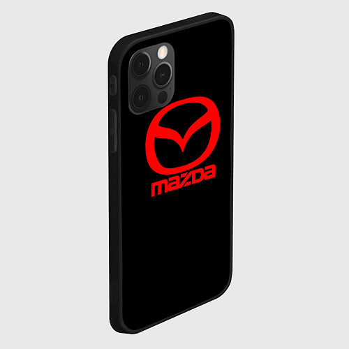 Чехол iPhone 12 Pro Max Mazda red logo / 3D-Черный – фото 2