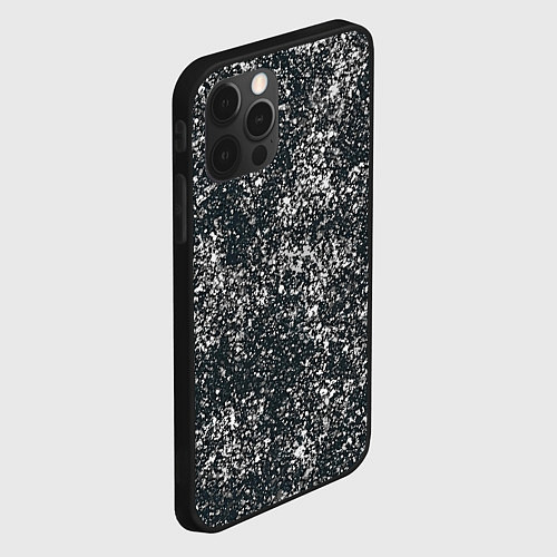 Чехол iPhone 12 Pro Max Тёмный серо-зелёный текстура напыление / 3D-Черный – фото 2