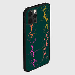 Чехол для iPhone 12 Pro Max Молнии на изумрудном, цвет: 3D-черный — фото 2