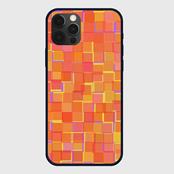 Чехол для iPhone 12 Pro Max Россыпь оранжевых квадратов, цвет: 3D-черный