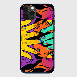 Чехол для iPhone 12 Pro Max Психоделические руки, цвет: 3D-черный