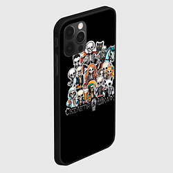 Чехол для iPhone 12 Pro Max Стикеры с мультяшными скелетами, цвет: 3D-черный — фото 2