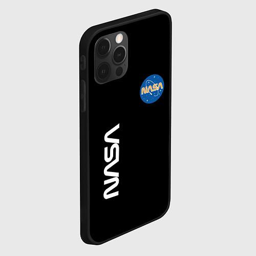 Чехол iPhone 12 Pro Max NASA logo usa space / 3D-Черный – фото 2