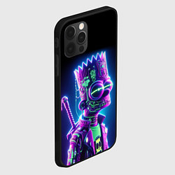 Чехол для iPhone 12 Pro Max Bart Simpson cyber ninja - neon glow, цвет: 3D-черный — фото 2