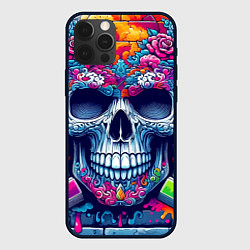 Чехол для iPhone 12 Pro Max Ai art skull - graffiti, цвет: 3D-черный