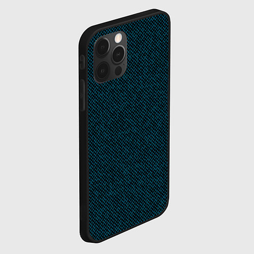 Чехол iPhone 12 Pro Max Текстурированный чёрно-бирюзовый / 3D-Черный – фото 2