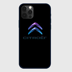 Чехол для iPhone 12 Pro Max Citroen logo neon, цвет: 3D-черный