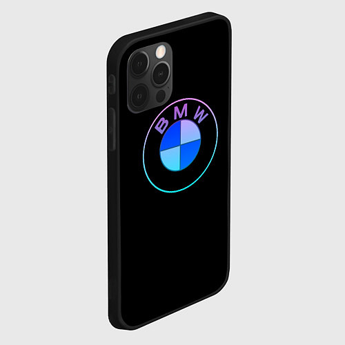 Чехол iPhone 12 Pro Max BMW neon logo / 3D-Черный – фото 2