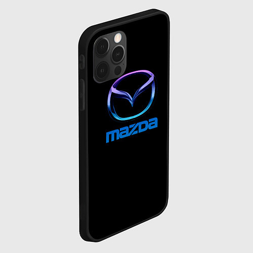 Чехол iPhone 12 Pro Max Mazda neon logo / 3D-Черный – фото 2