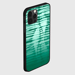 Чехол для iPhone 12 Pro Max Tie-dye green stripes, цвет: 3D-черный — фото 2