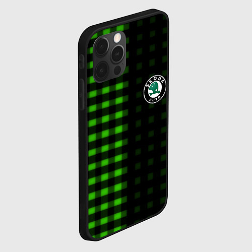 Чехол iPhone 12 Pro Max Skoda pattern geometry / 3D-Черный – фото 2