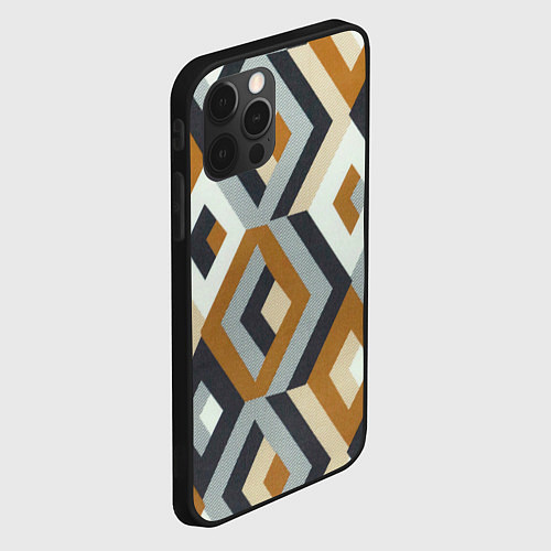 Чехол iPhone 12 Pro Max Ромбы эскада / 3D-Черный – фото 2