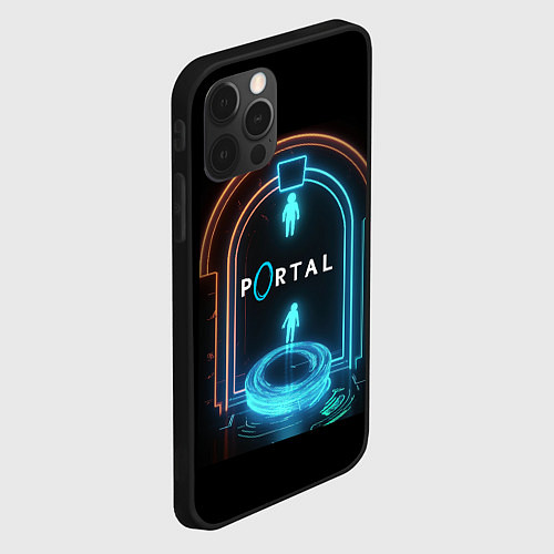 Чехол iPhone 12 Pro Max Portal neon style logo / 3D-Черный – фото 2