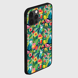 Чехол для iPhone 12 Pro Max Летние тропические котики с арбузным коктейлем, цвет: 3D-черный — фото 2