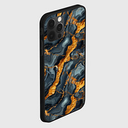 Чехол для iPhone 12 Pro Max Золотой мрамор, цвет: 3D-черный — фото 2