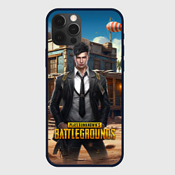 Чехол для iPhone 12 Pro Max PUBG mobile персонаж в костюме, цвет: 3D-черный