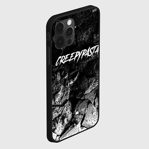 Чехол iPhone 12 Pro Max CreepyPasta black graphite / 3D-Черный – фото 2