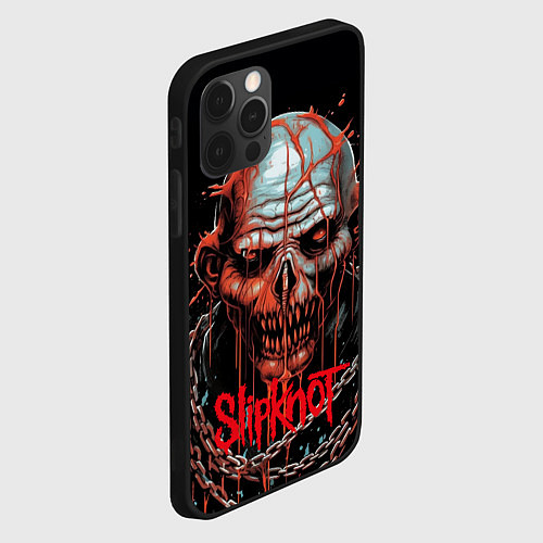 Чехол iPhone 12 Pro Max Slipknot зомби в цепи / 3D-Черный – фото 2