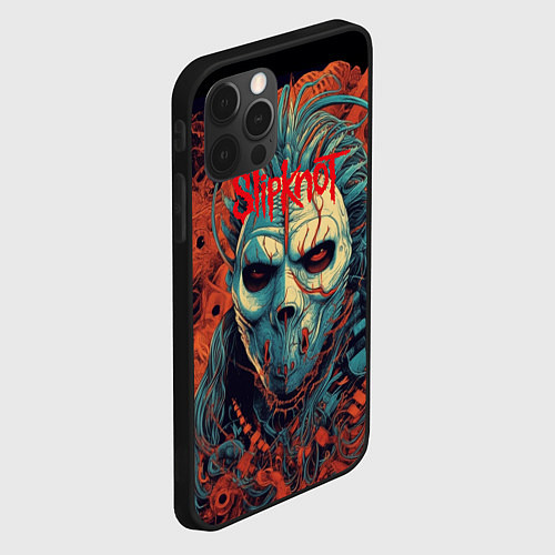 Чехол iPhone 12 Pro Max Slipknot в маске / 3D-Черный – фото 2