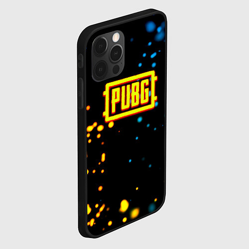 Чехол iPhone 12 Pro Max PUBG огненное лого / 3D-Черный – фото 2