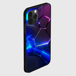 Чехол для iPhone 12 Pro Max Микс разломленных плит и неоновое свечения, цвет: 3D-черный — фото 2
