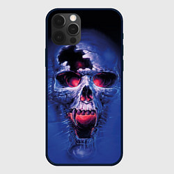 Чехол для iPhone 12 Pro Max Череп разъяренный кричащий - blue skull, цвет: 3D-черный